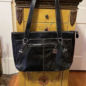 😀 GIANIBERNINI black leather bag 😀